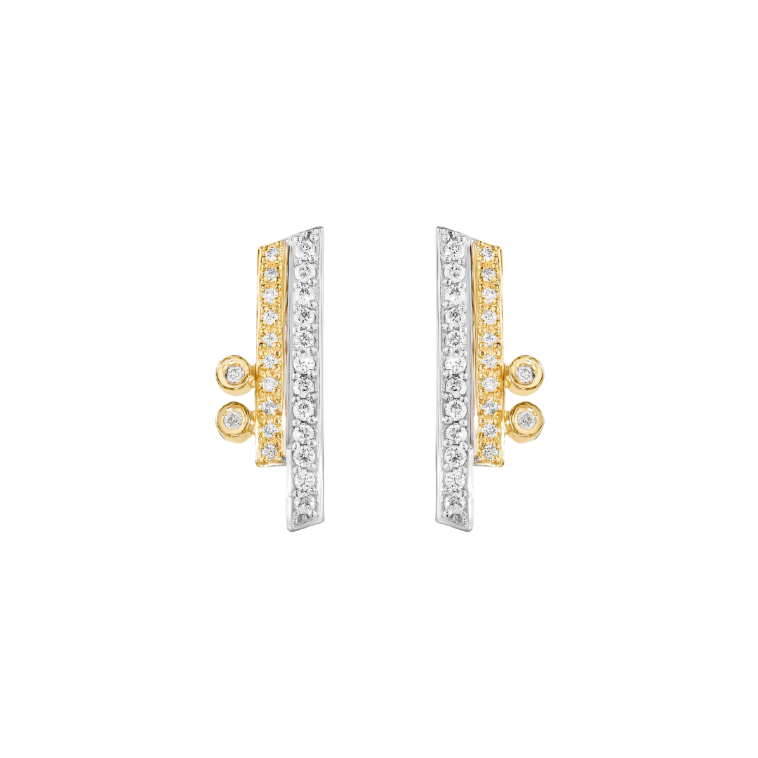 BRINCO BICOLOR COM DIAMANTES