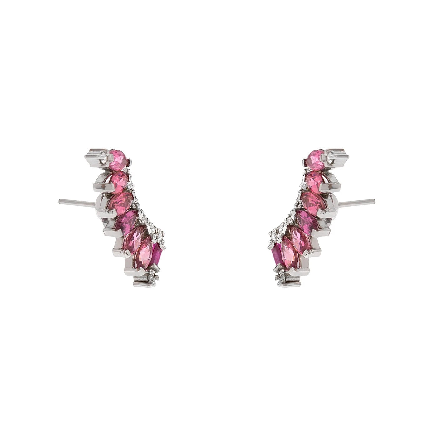 BRINCO EARCUFF TURMALINAS ROSAS, RUBI, DIAMANTE