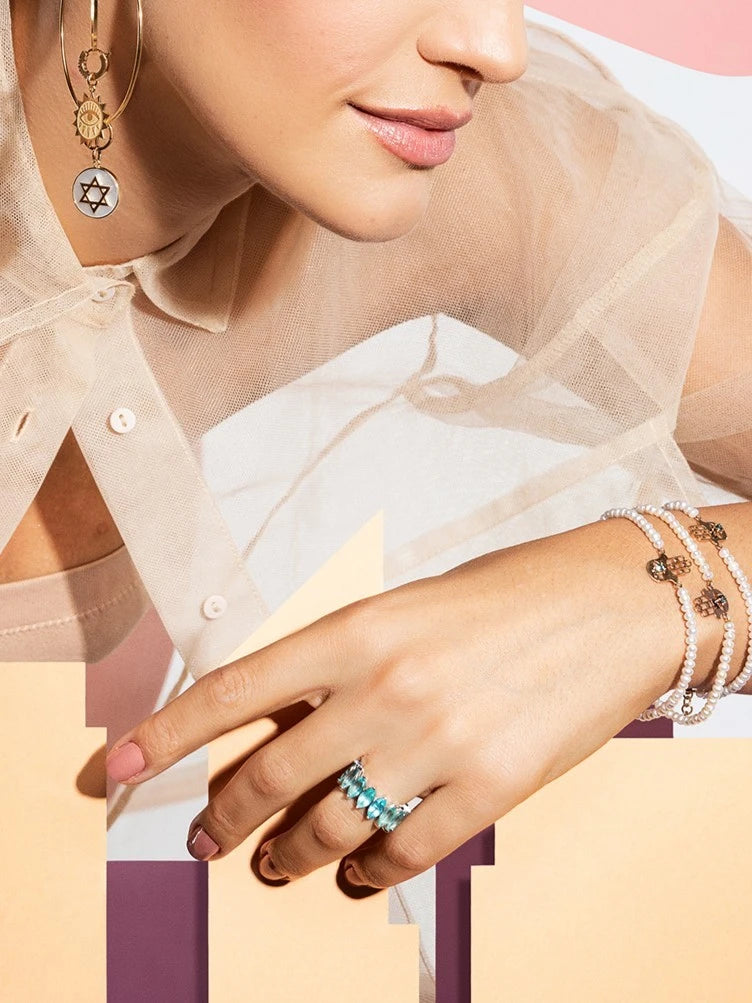 ANEL ALIANÇA DE NAVETE COM APATITAS