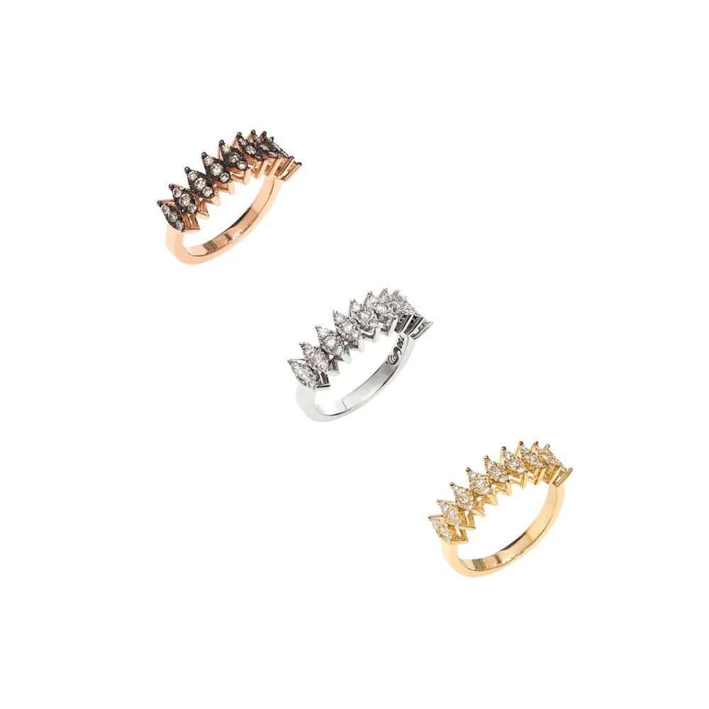 ANEL MEIA ALIANÇA GRANITADO DIAMANTES