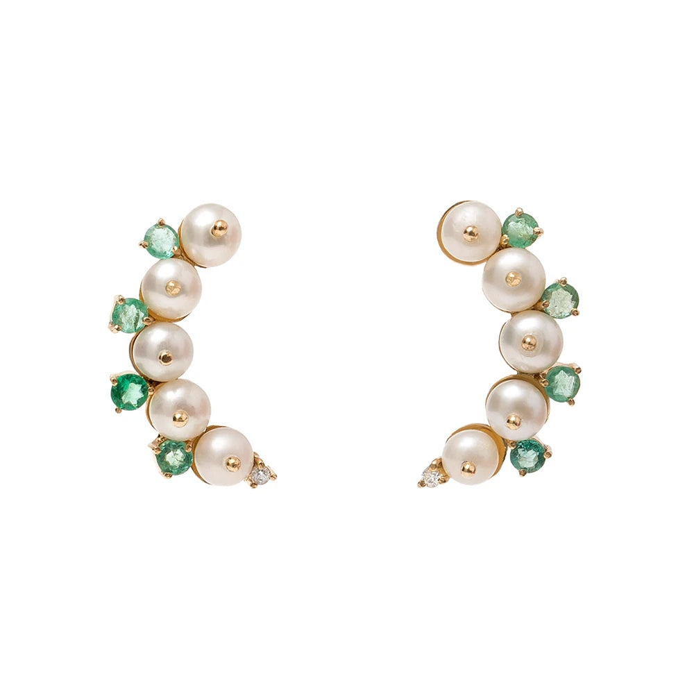 BRINCO EARCUFF PÉROLAS E GEMAS