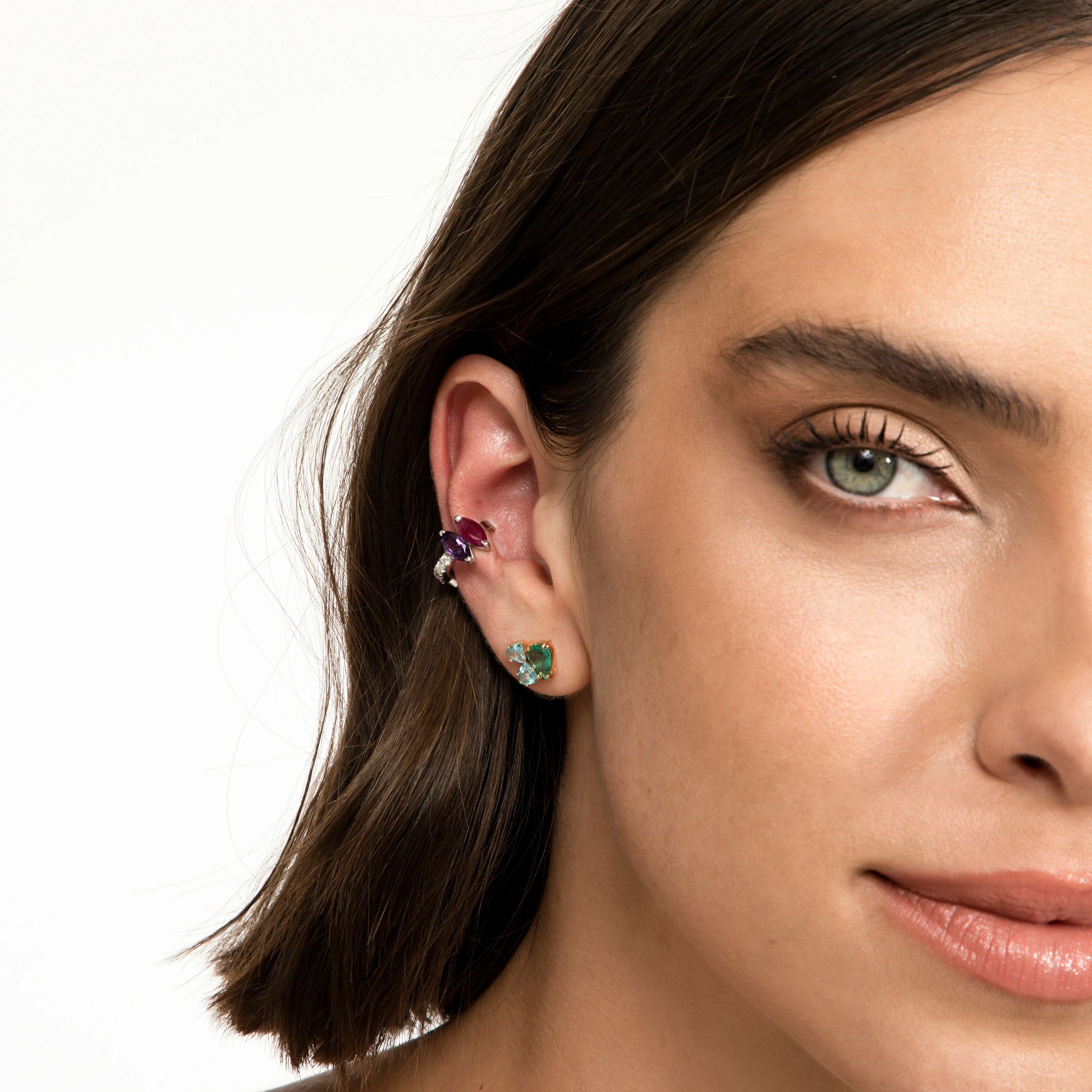 PIERCING RUBI, AMETISTA E DIAMANTES
