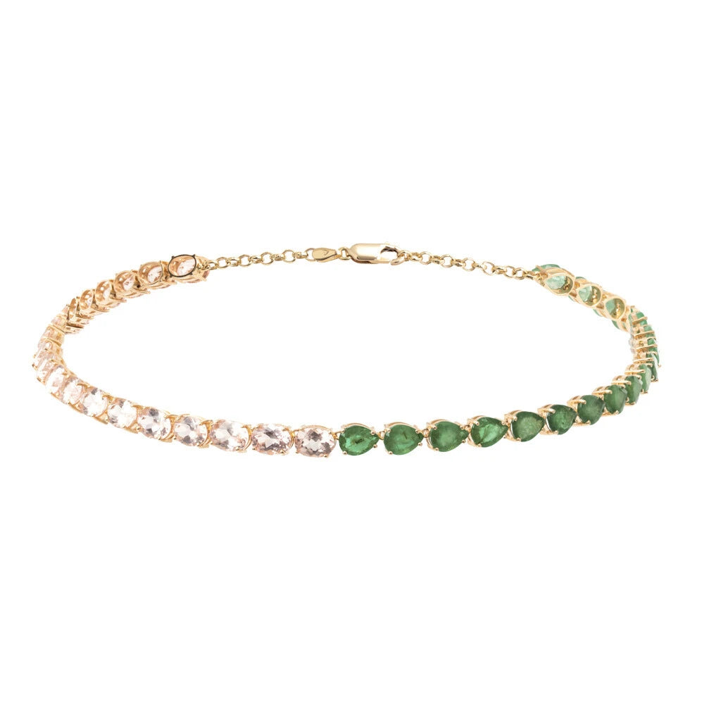 COLAR RIVIERA COM MORGANITAS E TURMALINAS VERDES