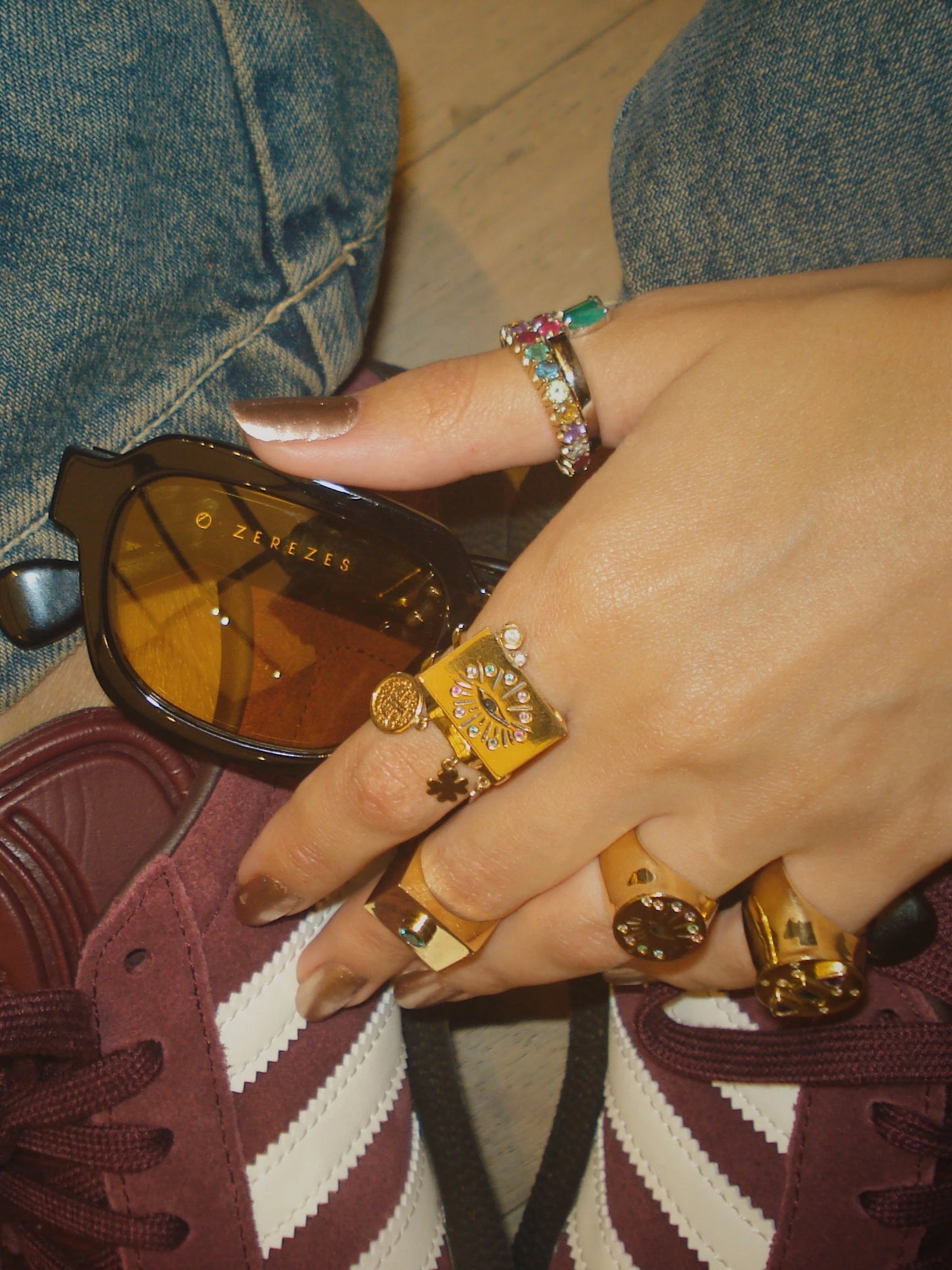 ANEL OLHO GREGO GEMAS COLORIDAS