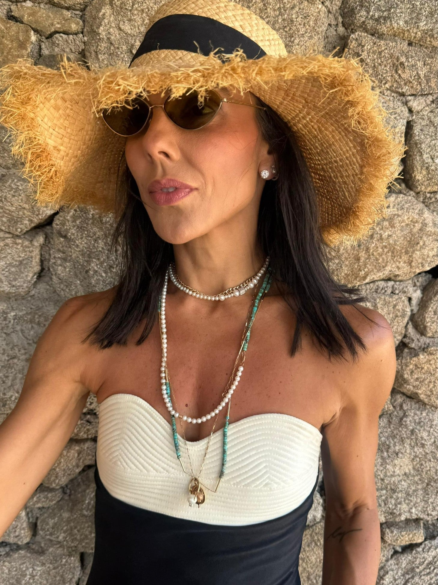 COLAR MAXI FIO TURQUESA