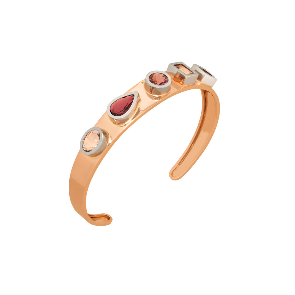 BRACELETE COM TURMALINAS ROSAS E MORGANITA