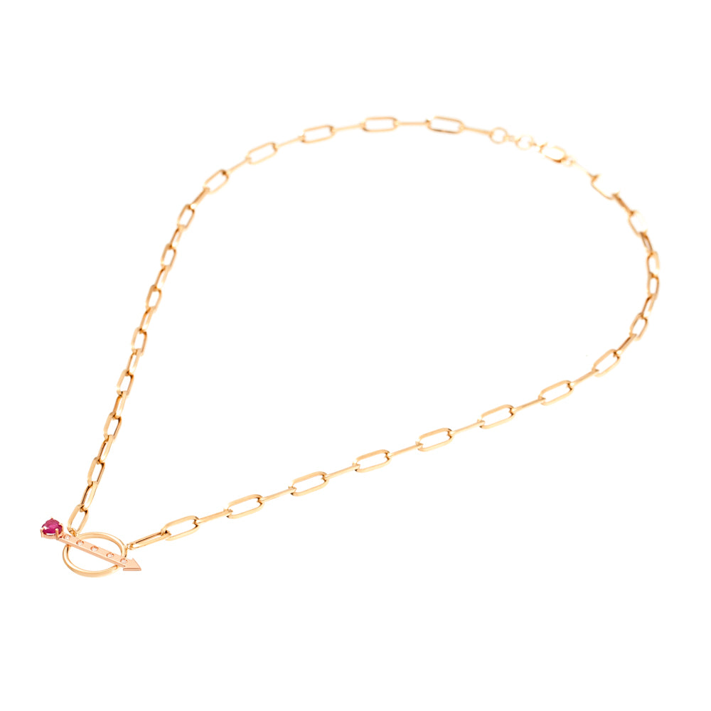 COLAR FLECHA RUBI CORAÇÃO