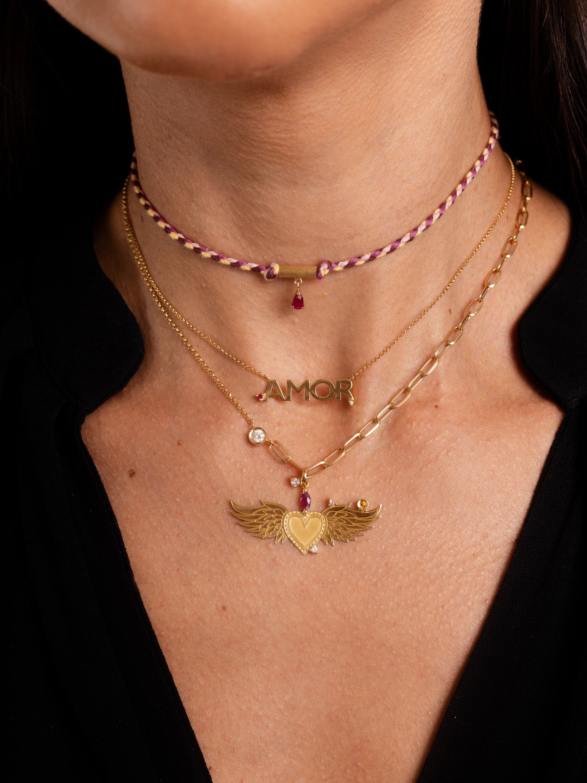 PINGENTE CORAÇÃO ASAS