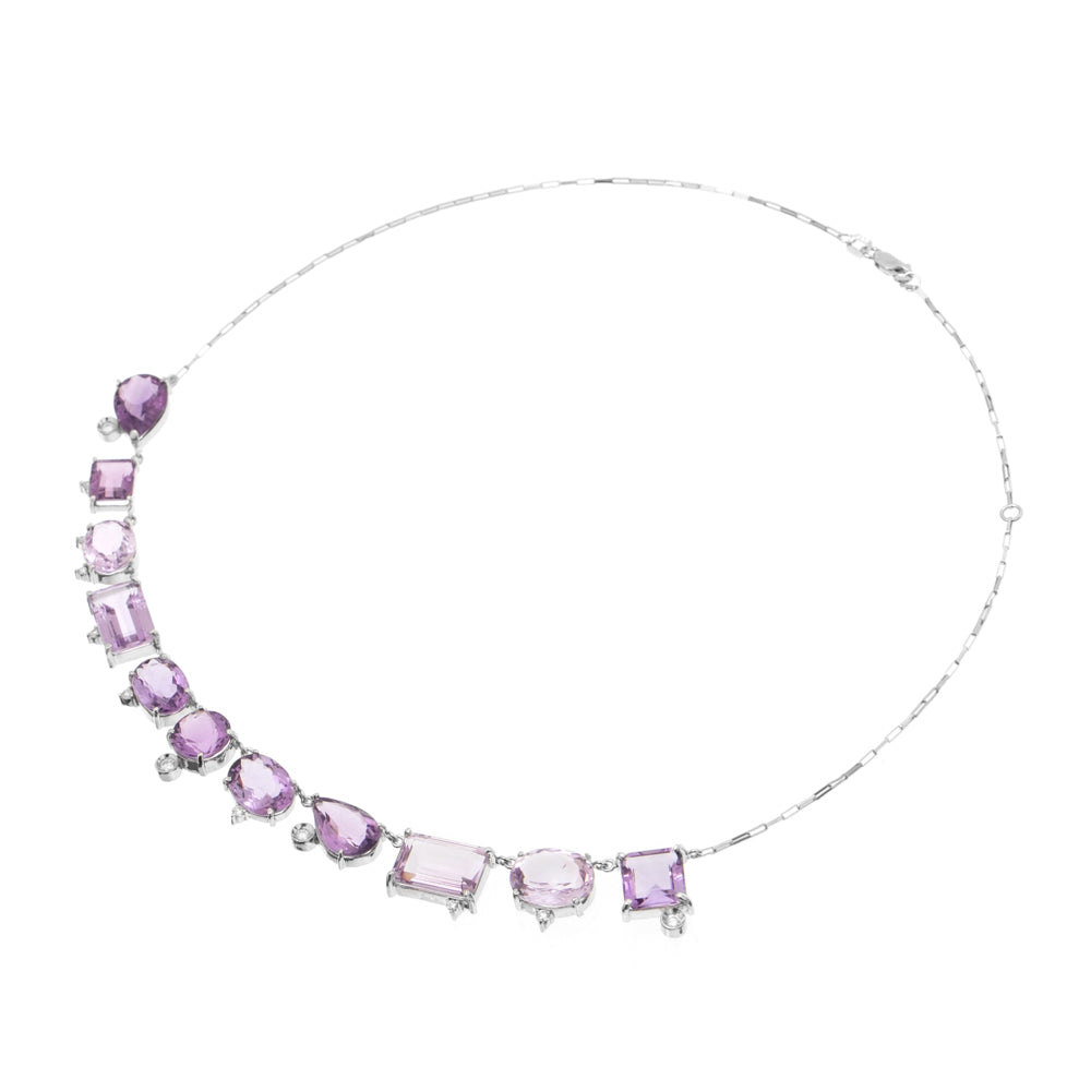 COLAR COM AMETISTAS E DIAMANTES
