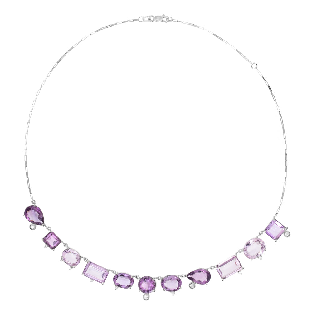 COLAR COM AMETISTAS E DIAMANTES