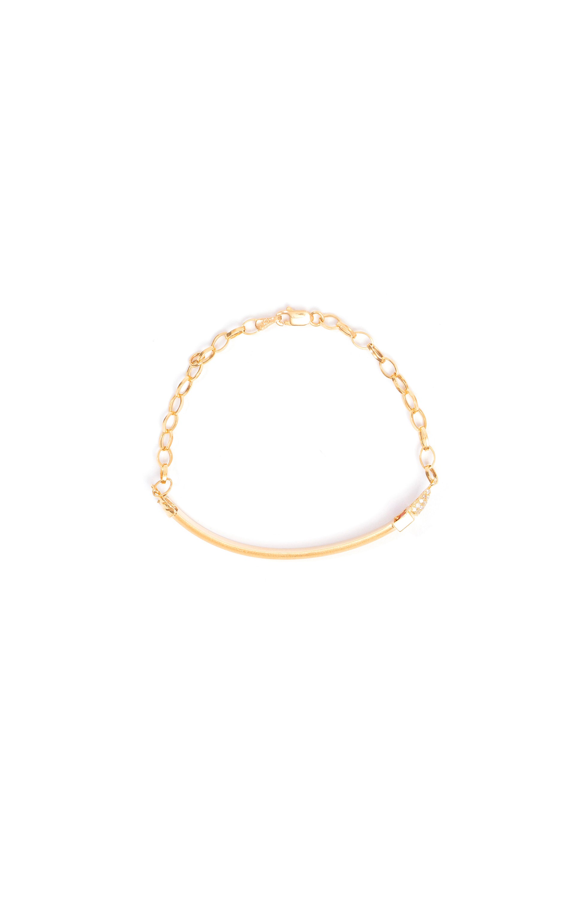 PULSEIRA MEIO ARO COM RUBI E DIAMANTE