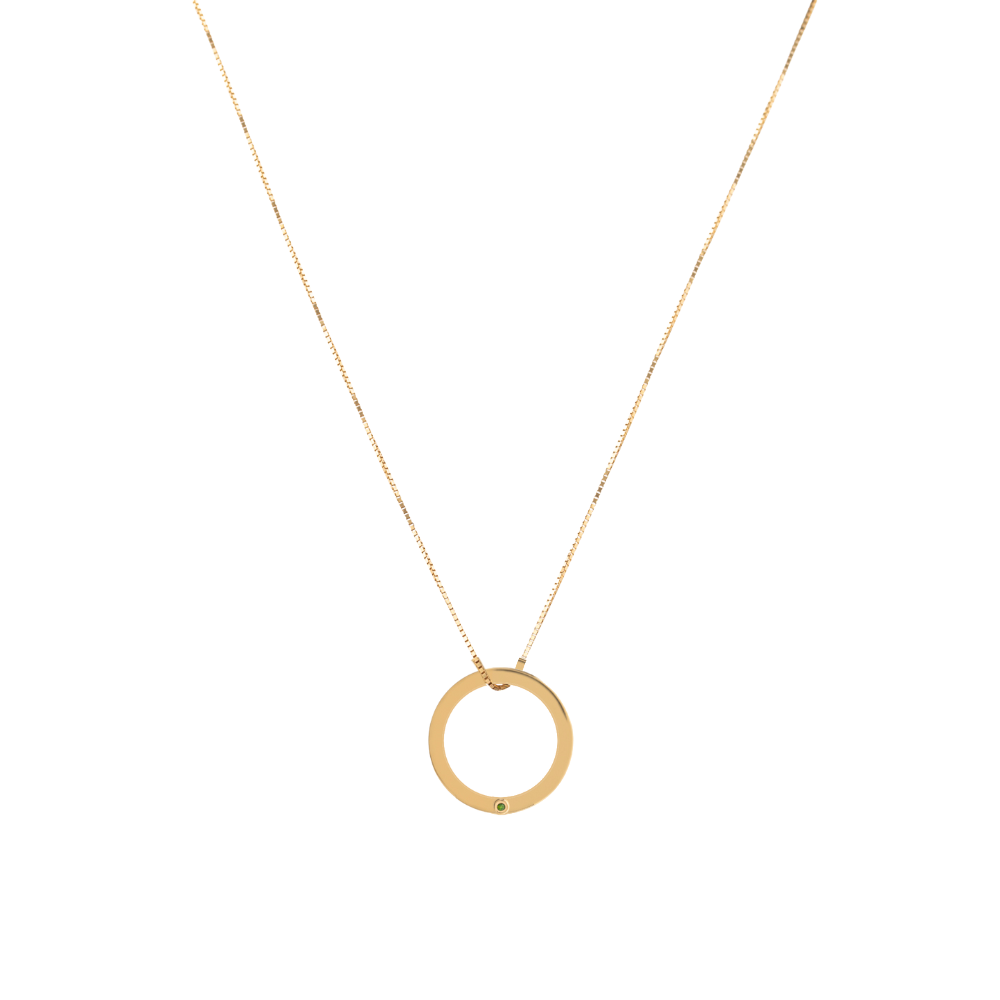 PINGENTE CÍRCULO COM GEMA G