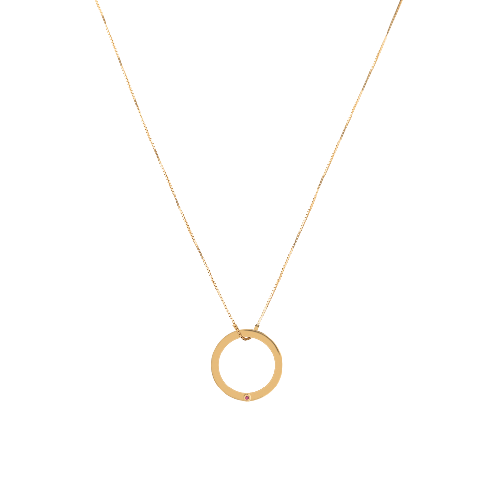 PINGENTE CÍRCULO COM GEMA G