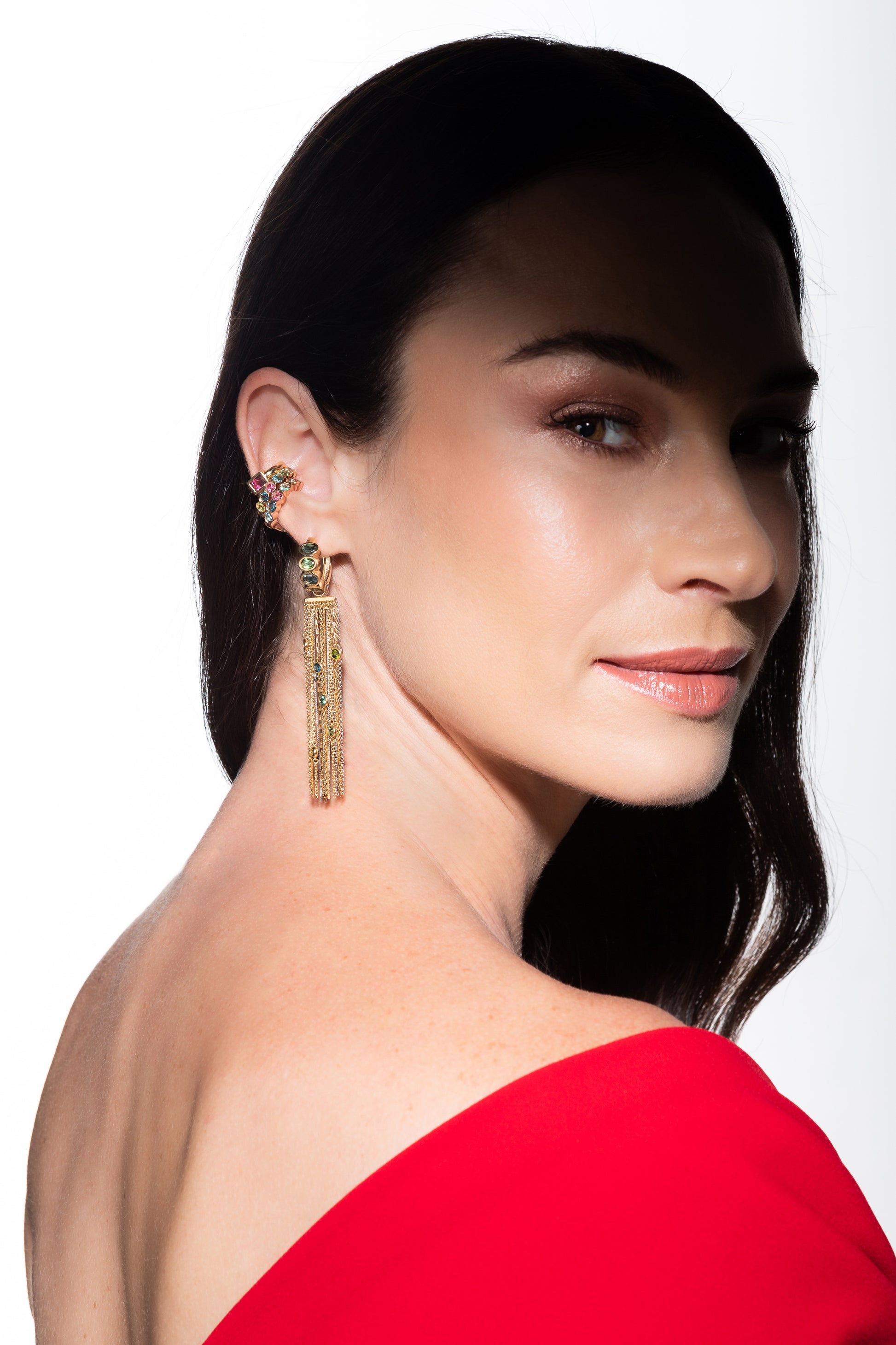 BRINCO ARGOLA COM TURMALINAS