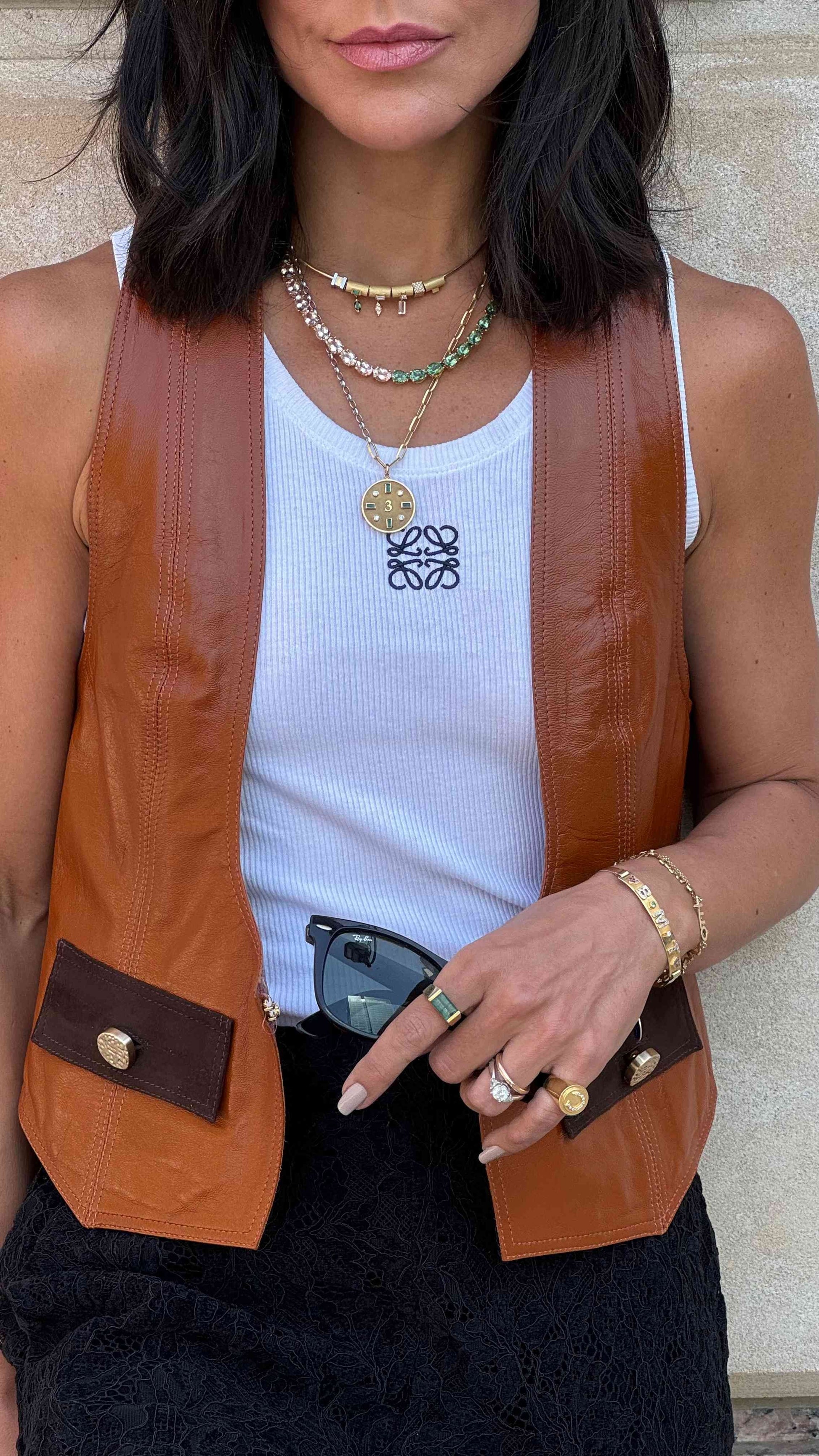 COLAR RIVIERA COM MORGANITAS E TURMALINAS VERDES