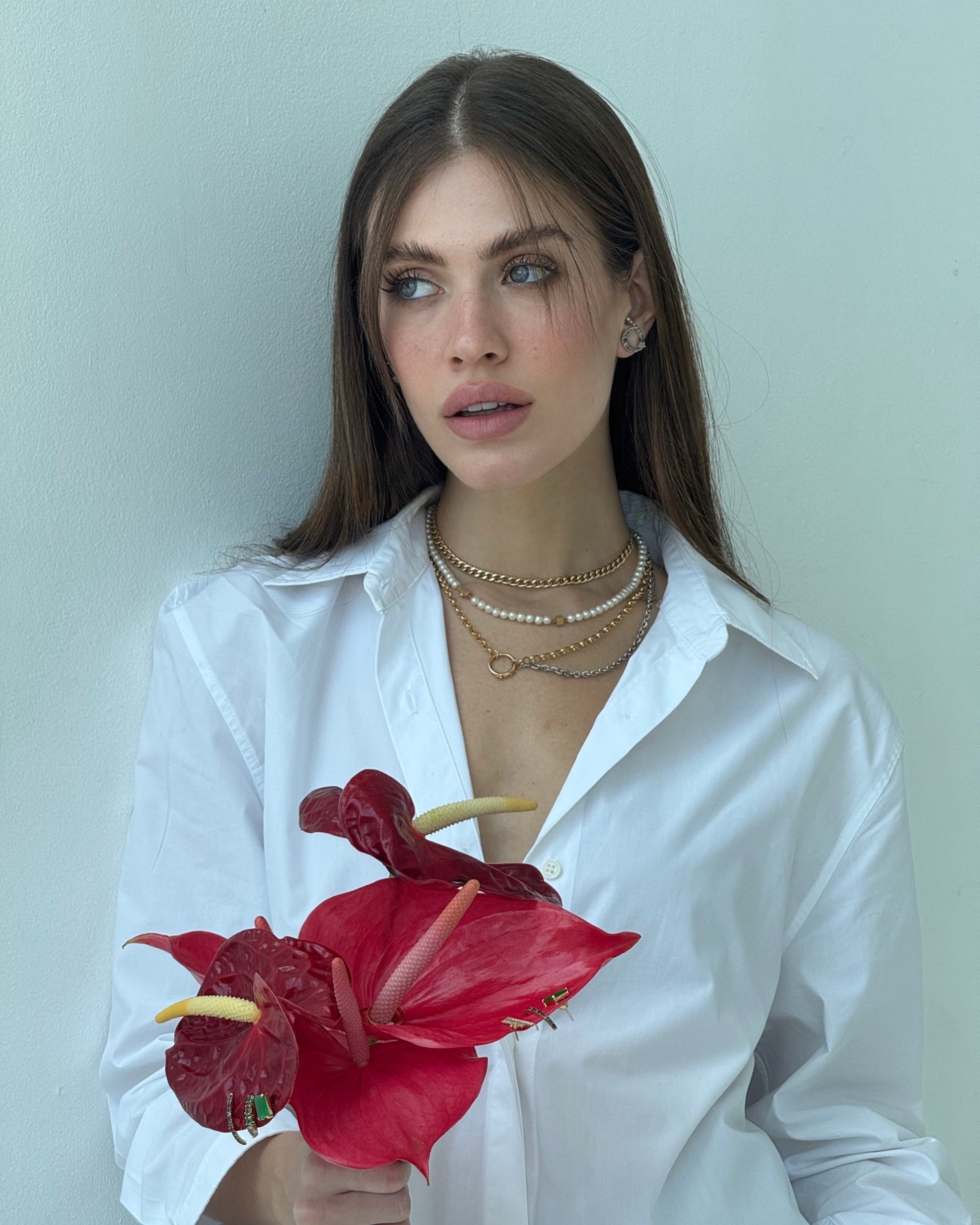 COLAR DOIS FIOS COM ELO CENTRAL