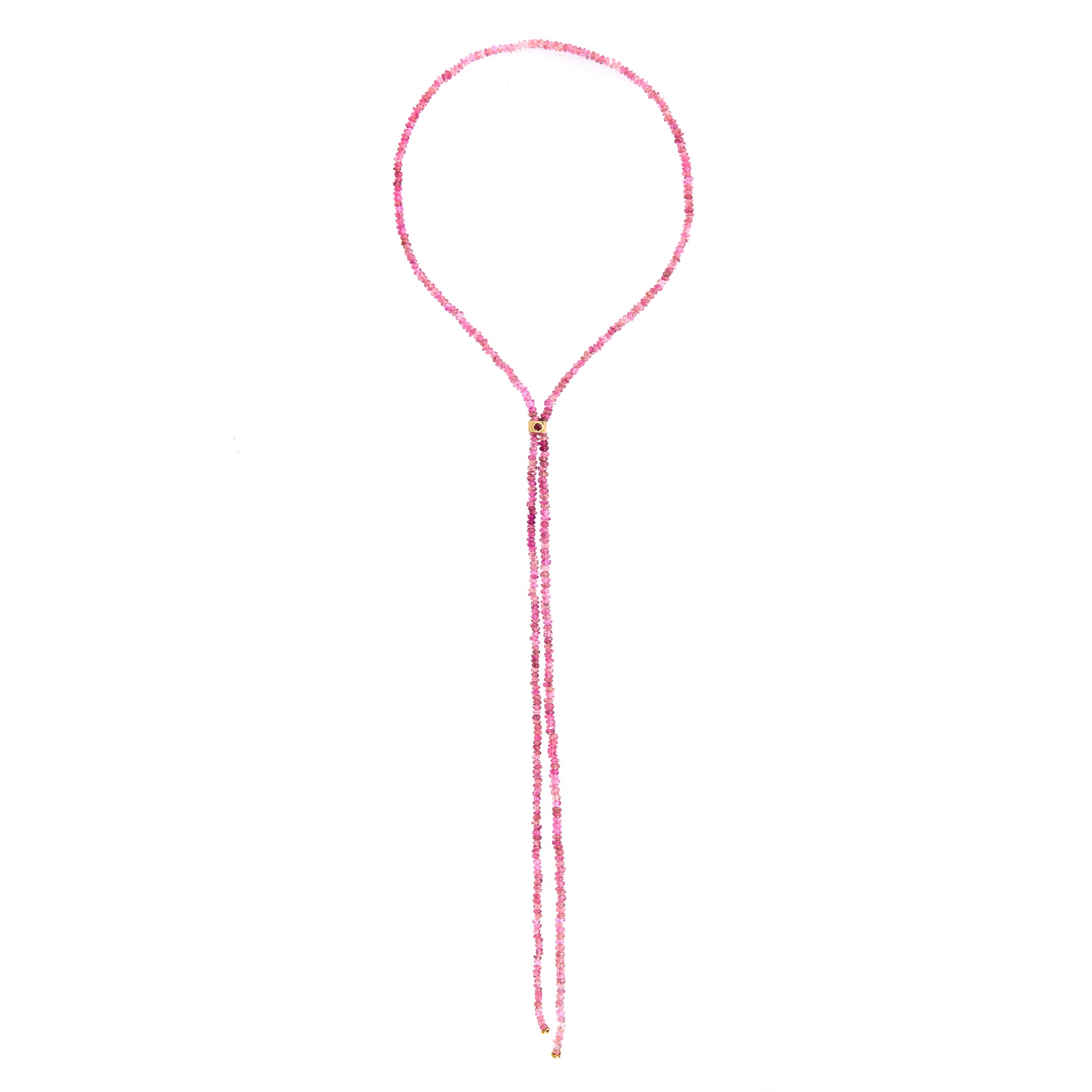 COLAR GRAVATINHA COM TURMALINA ROSA E RUBI