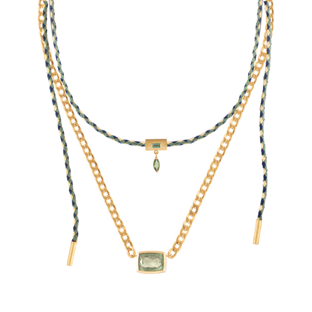 COLAR FIO GRUMMER COM TURMALINA VERDE