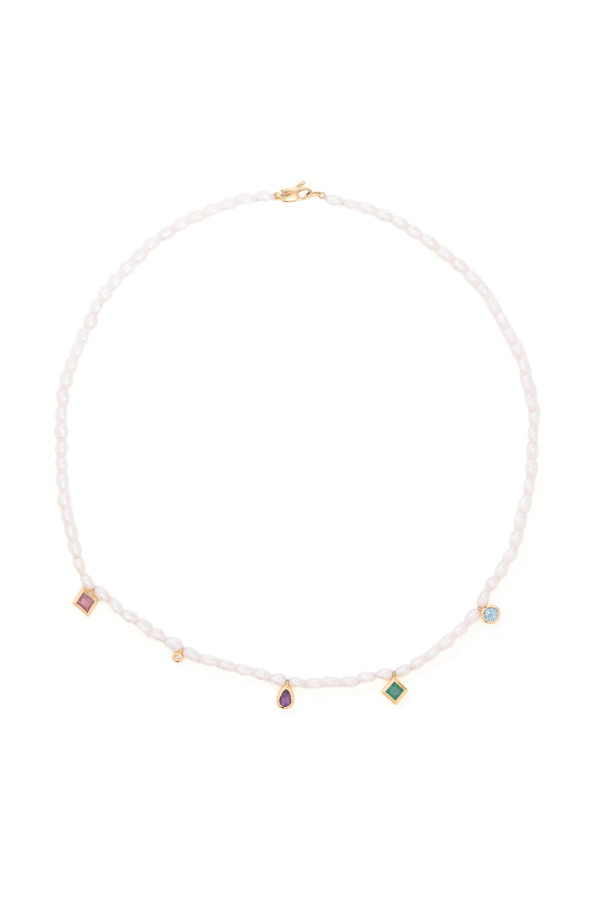 COLAR PERÓLAS COM GEMAS