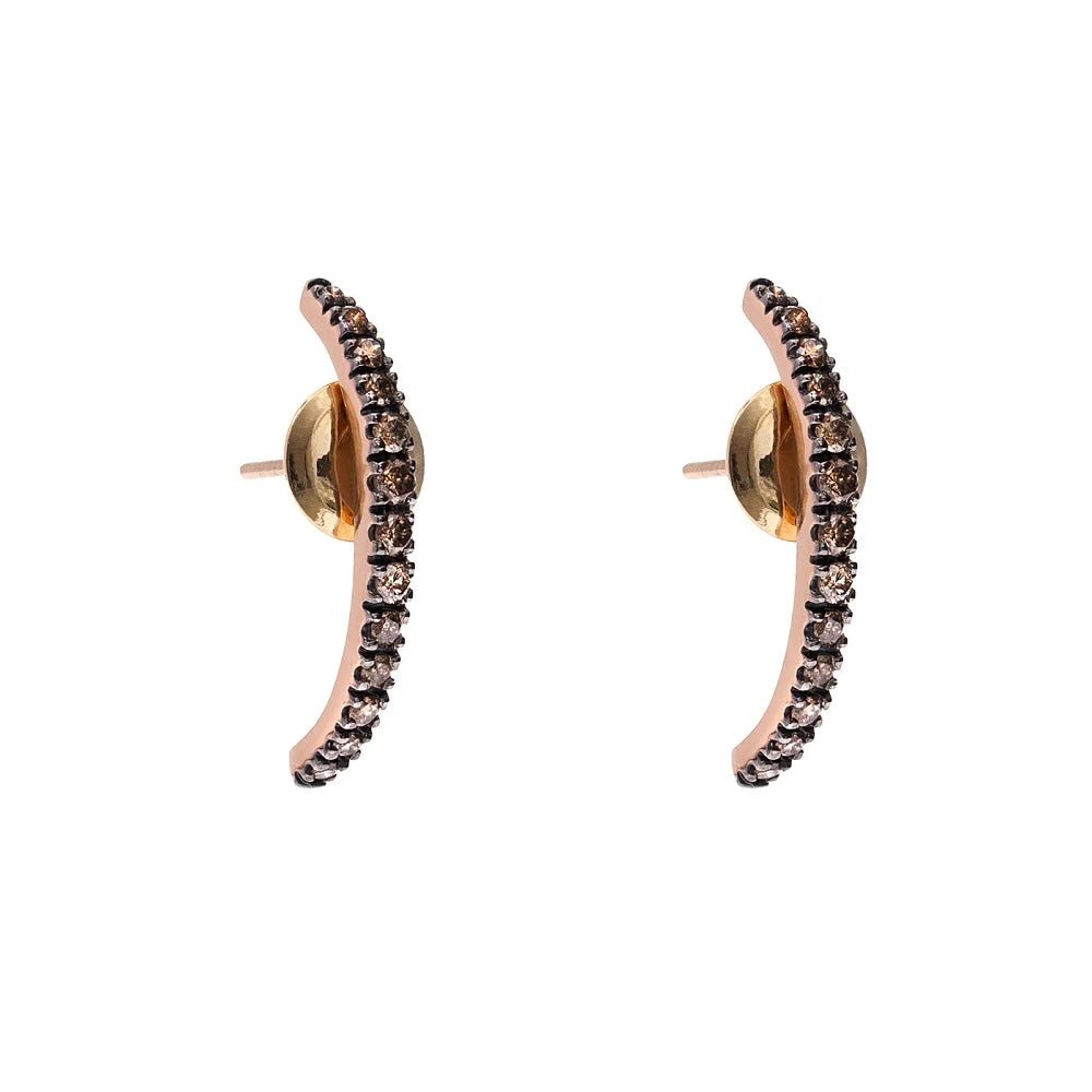 BRINCO CÔNCAVO DIAMANTES CHOCOLATE