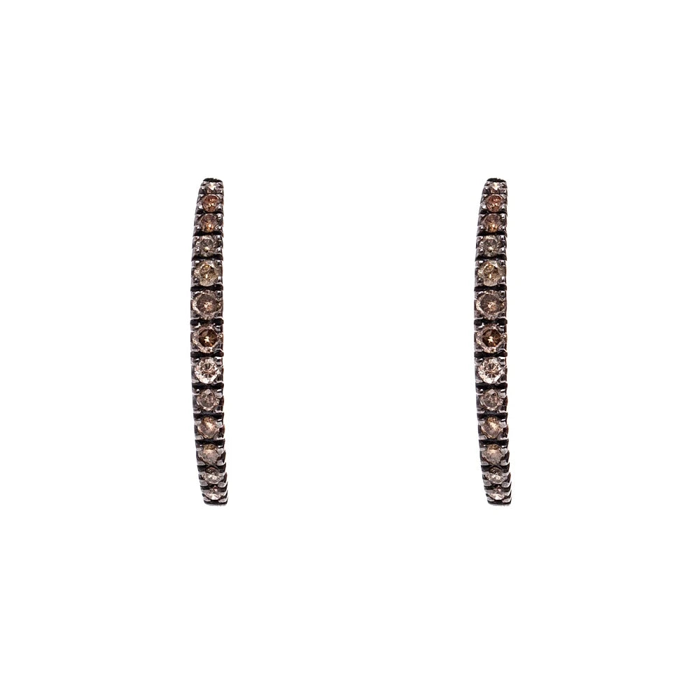 BRINCO CÔNCAVO DIAMANTES CHOCOLATE