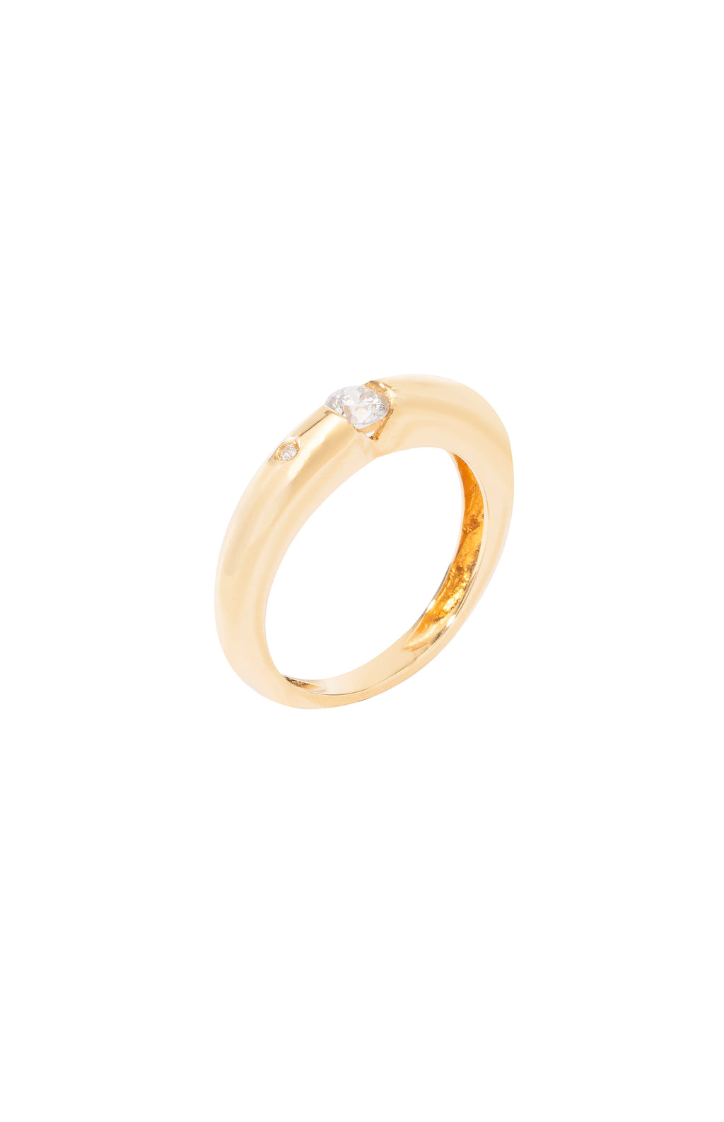 ANEL SOLITÁRIO COM DOIS DIAMANTES