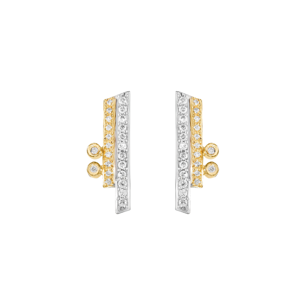 BRINCO BICOLOR COM DIAMANTES