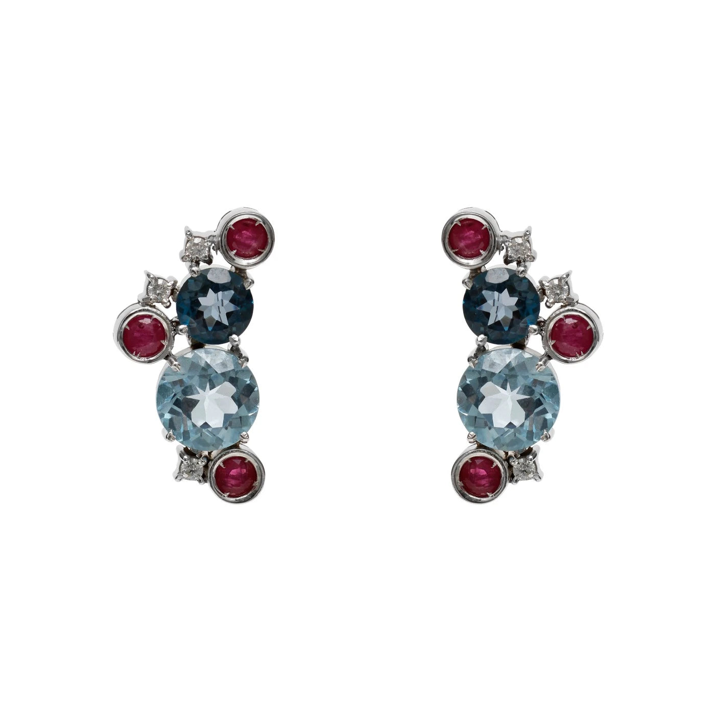 BRINCO COM TOPÁZIO, RUBI E DIAMANTE