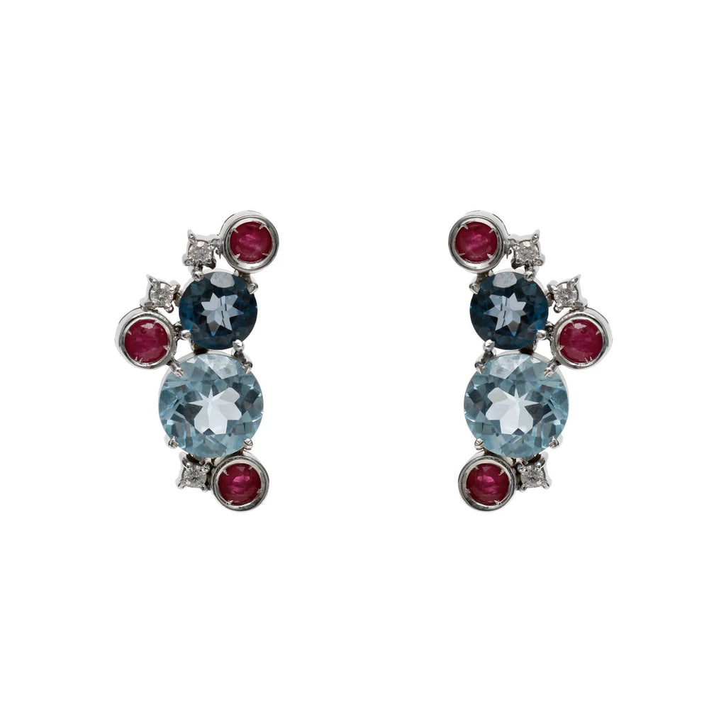 BRINCO COM TOPÁZIO, RUBI E DIAMANTE
