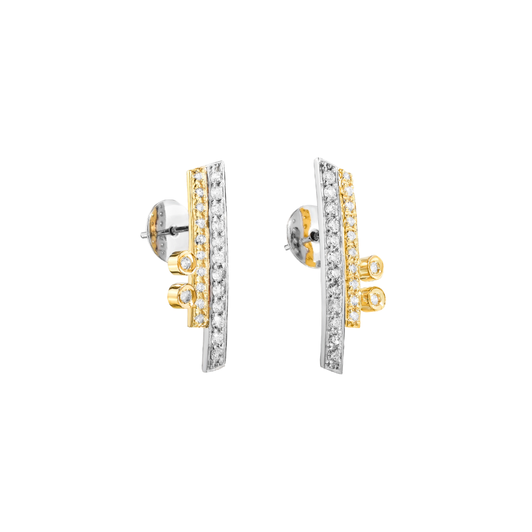 BRINCO BICOLOR COM DIAMANTES