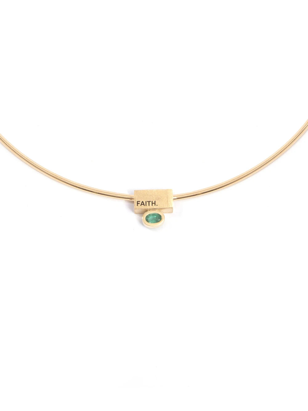PINGENTE SEPARADOR "FAITH" COM ESMERALDA