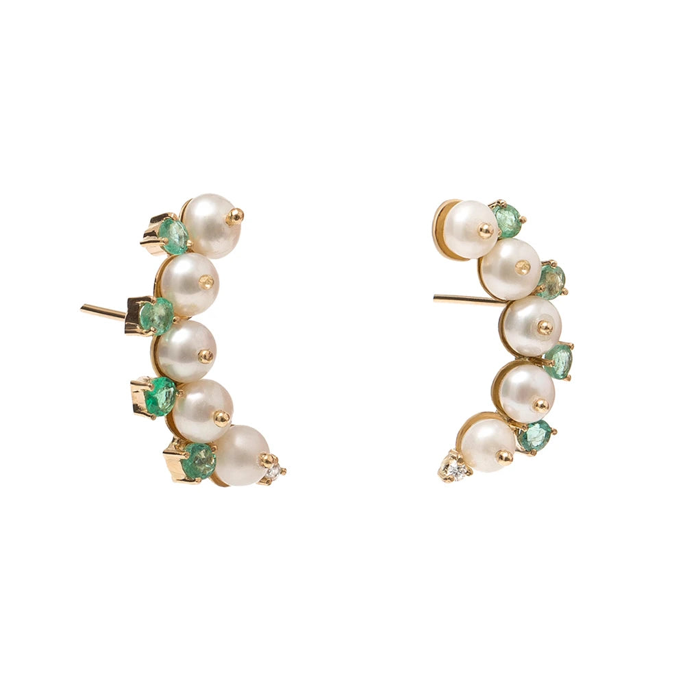 BRINCO EARCUFF PÉROLAS E GEMAS