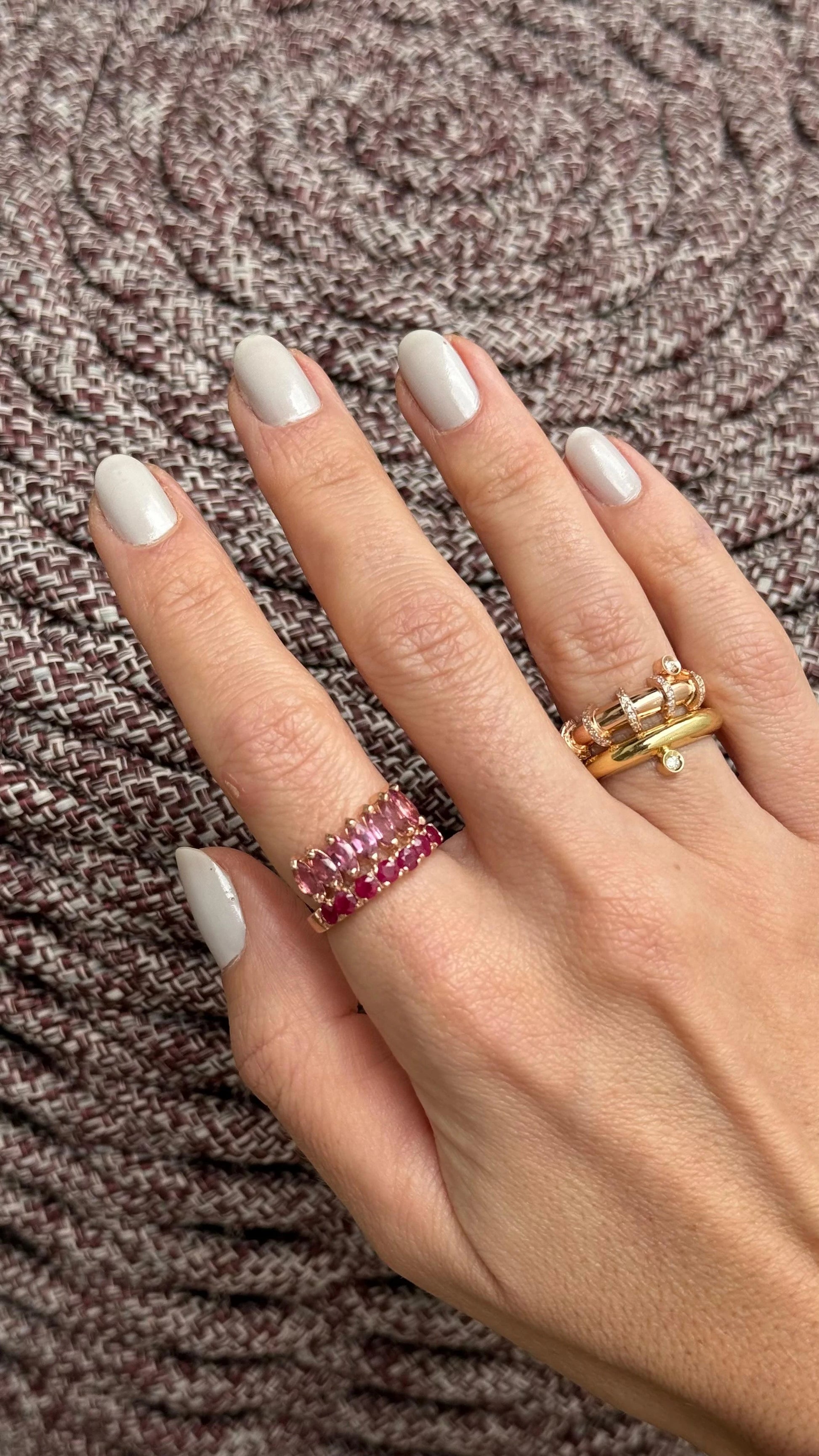 ANEL COCAR RUBI E TURMALINA ROSA