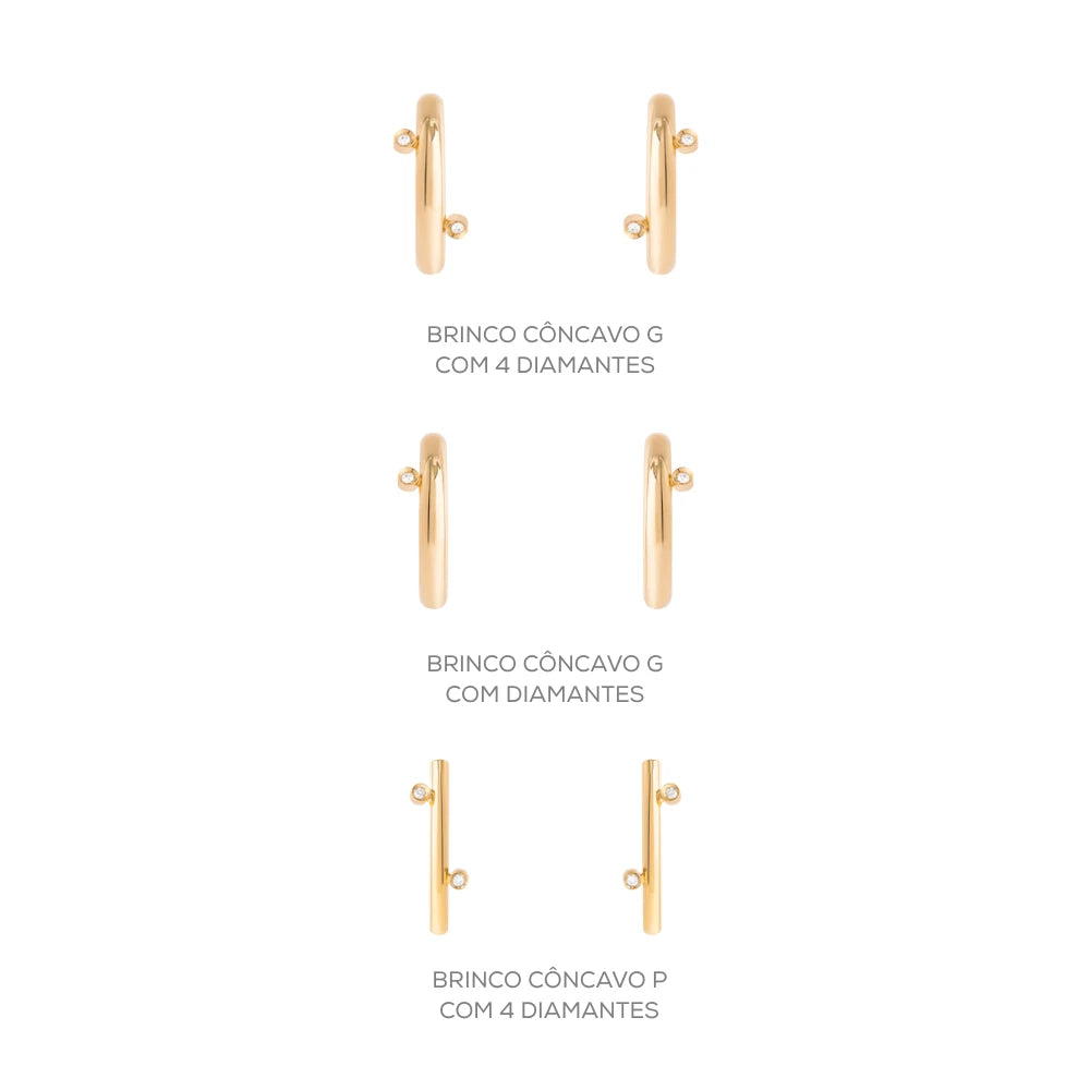 BRINCO CÔNCAVO P COM 4 DIAMANTES