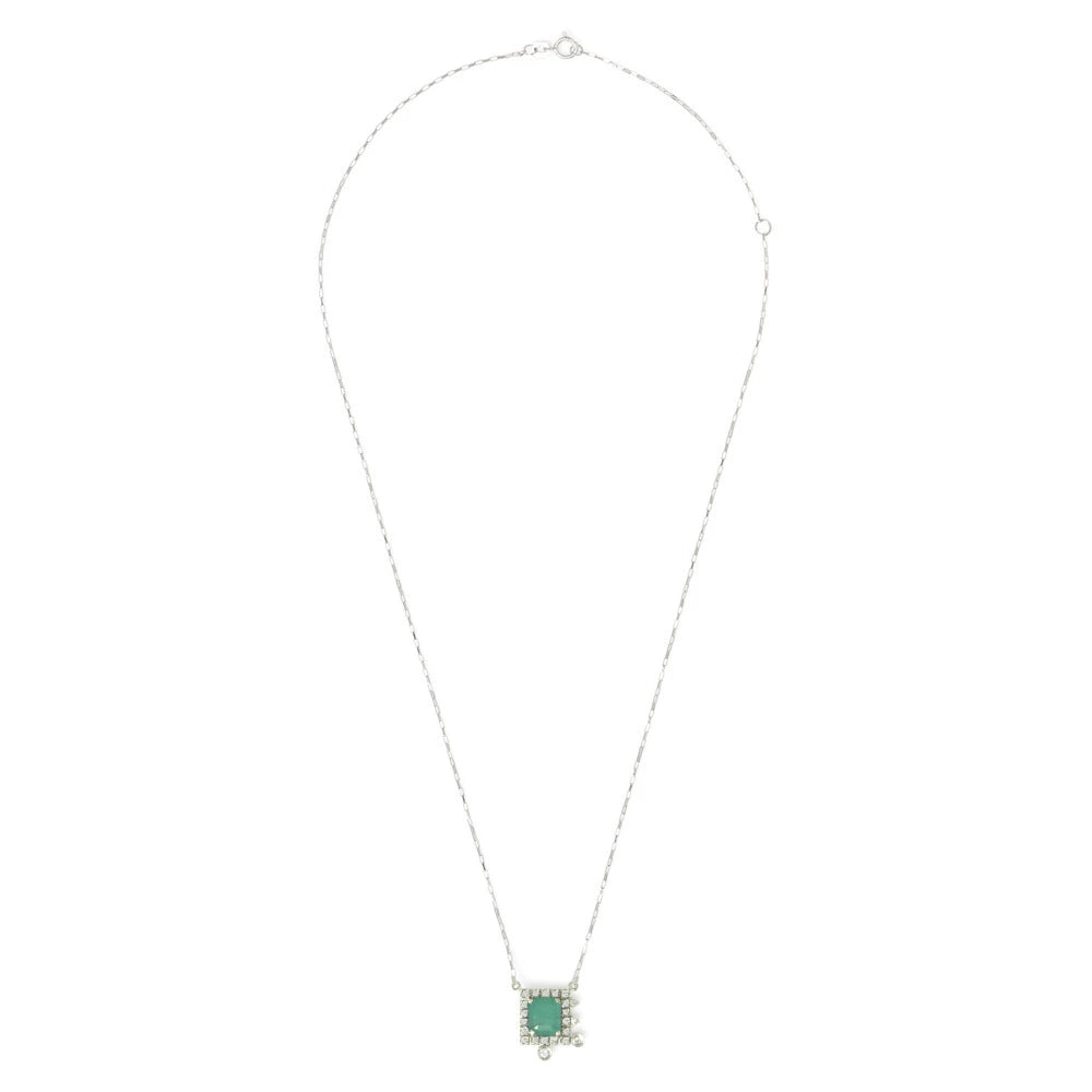 COLAR MOLDURA COM ESMERALDA E DIAMANTE