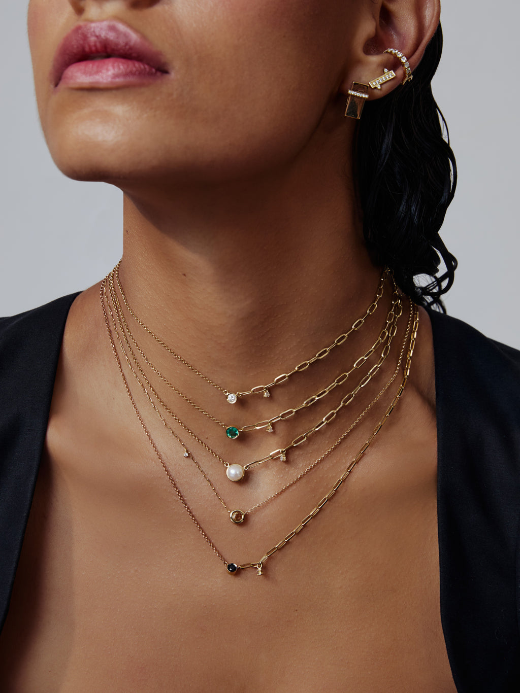 COLAR PONTO DE LUZ COM DIAMANTE NEGRO E CHOCOLATE