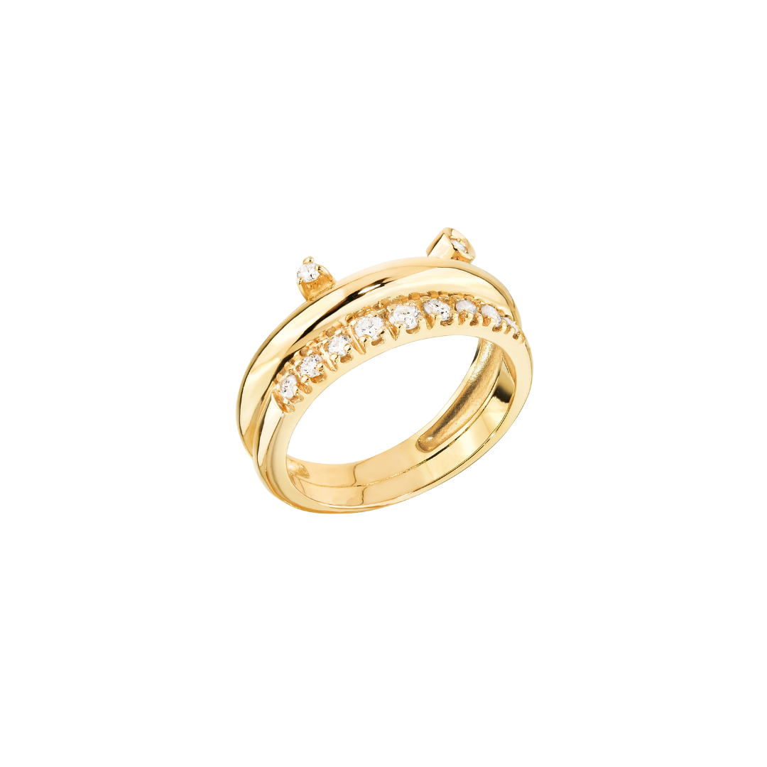 ANEL DUPLO COM DIAMANTES