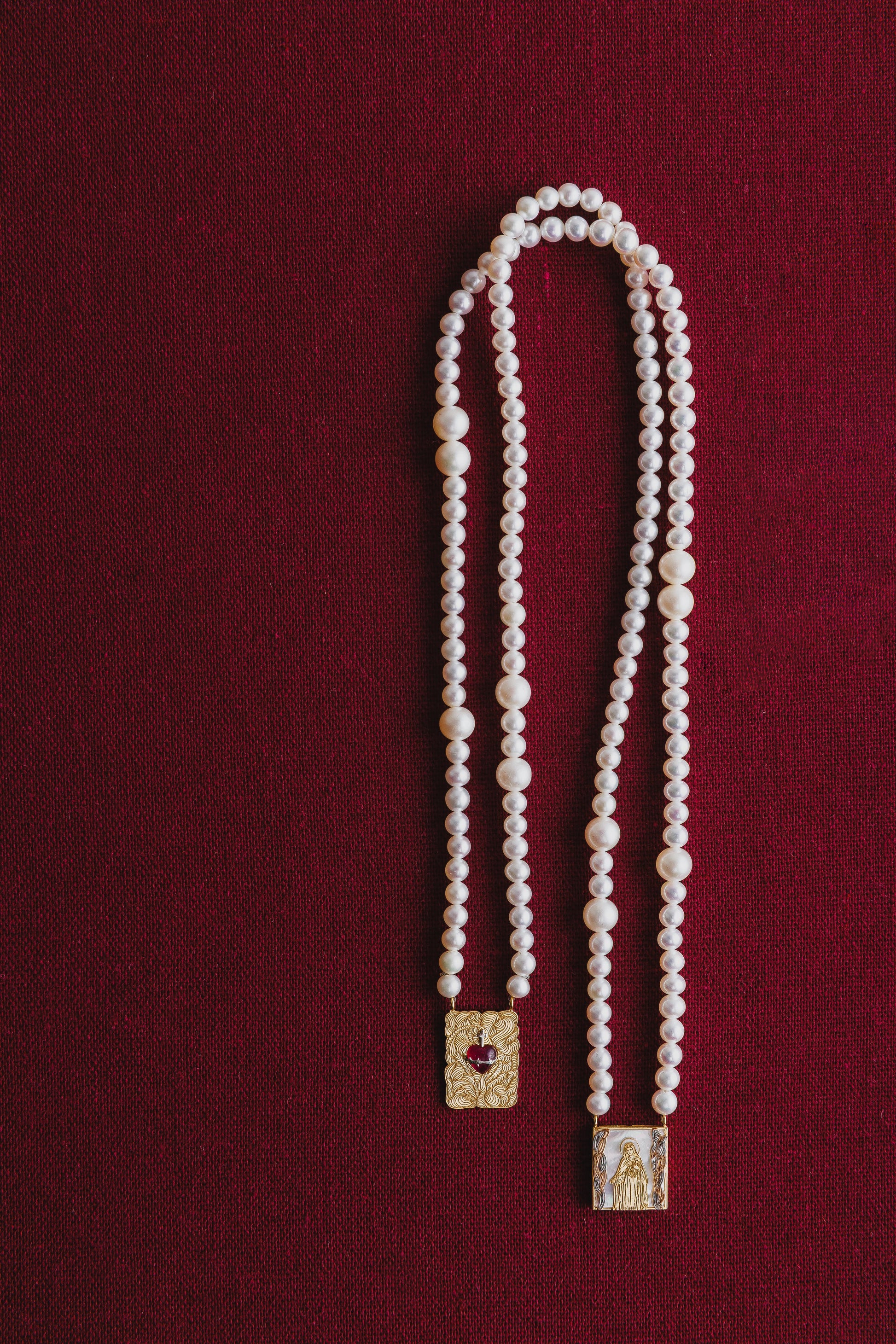 COLAR ESCAPULÁRIO NOSSA SENHORA PÉROLAS