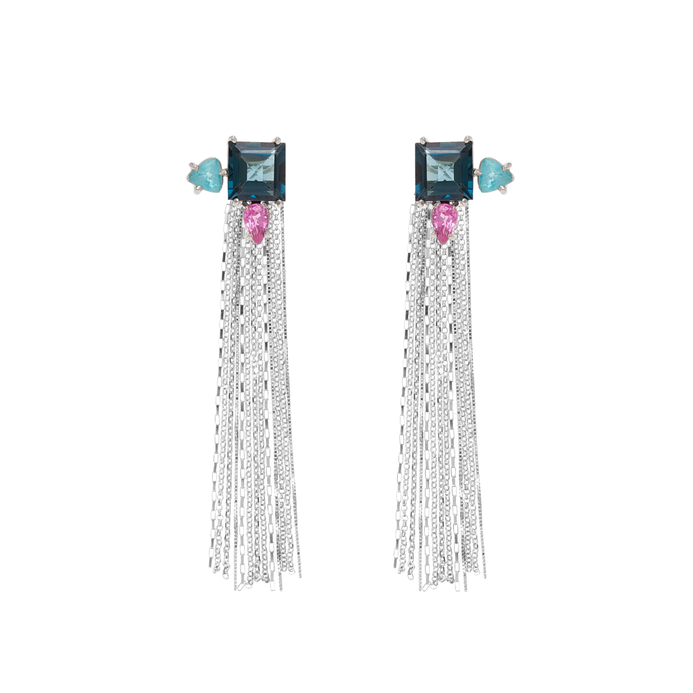 BRINCO TOPÁZIO LONDON, SAFIRA ROSA E APATITA