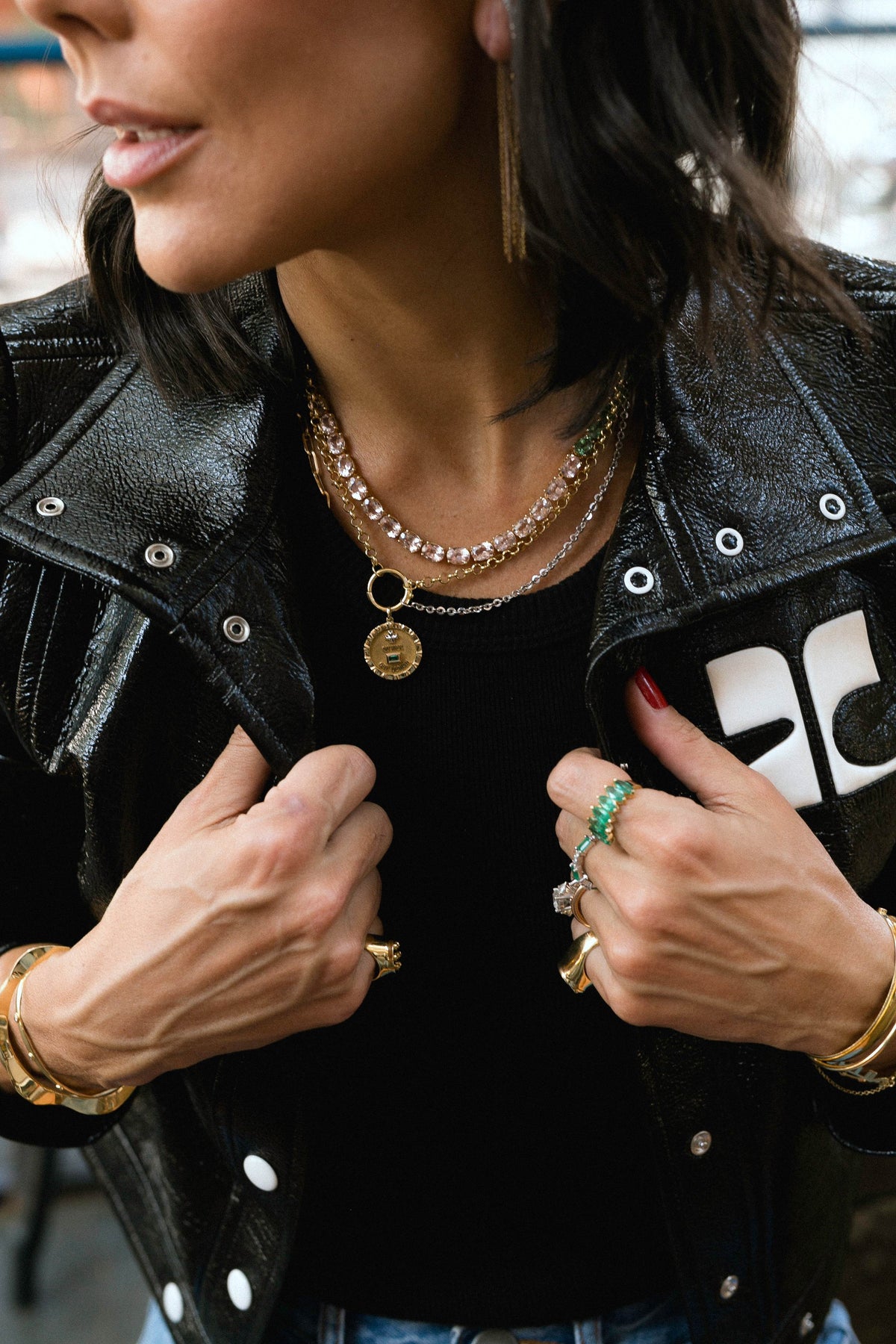 COLAR DOIS FIOS COM ELO CENTRAL