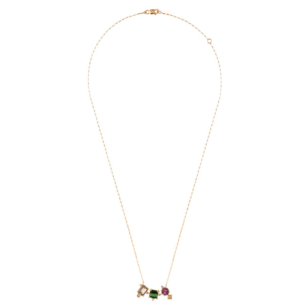 COLAR TURMALINAS E DIAMANTES