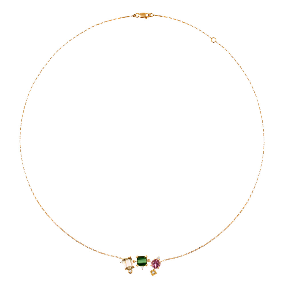 COLAR TURMALINAS E DIAMANTES