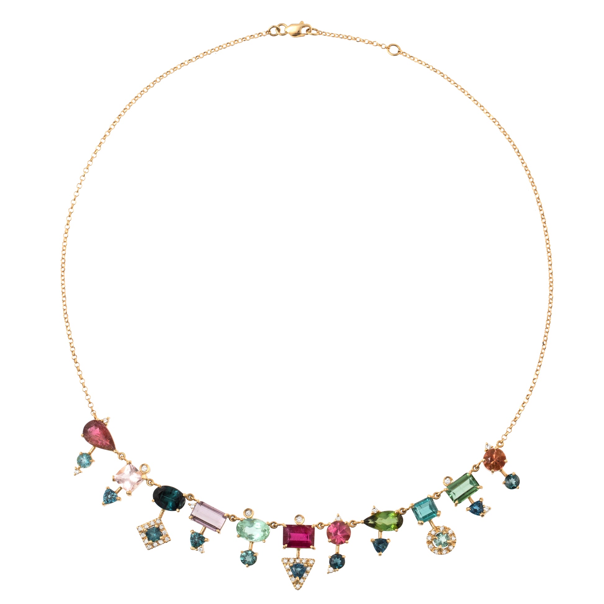 COLAR DE TURMALINAS E DIAMANTES