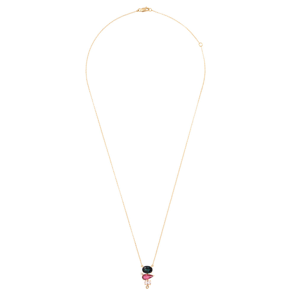 COLAR COM TURMALINA E MORGANITA