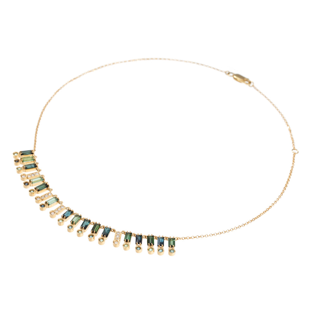 COLAR COM TURMALINAS E DIAMANTES