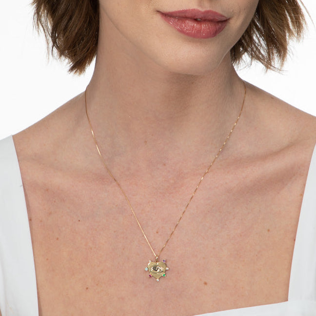 PINGENTE CORAÇÃO OLHO GREGO