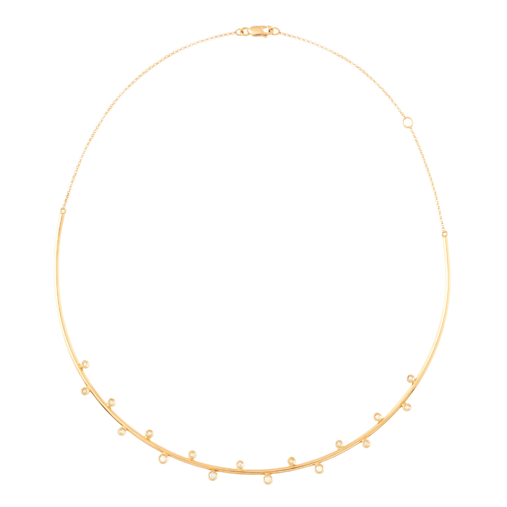COLAR CHOKER  ARO RÍGIDO COM DIAMANTES