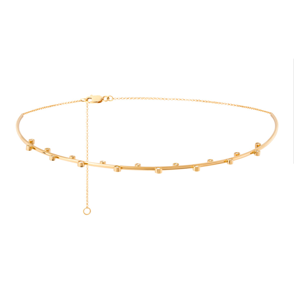 COLAR CHOKER  ARO RÍGIDO COM DIAMANTES