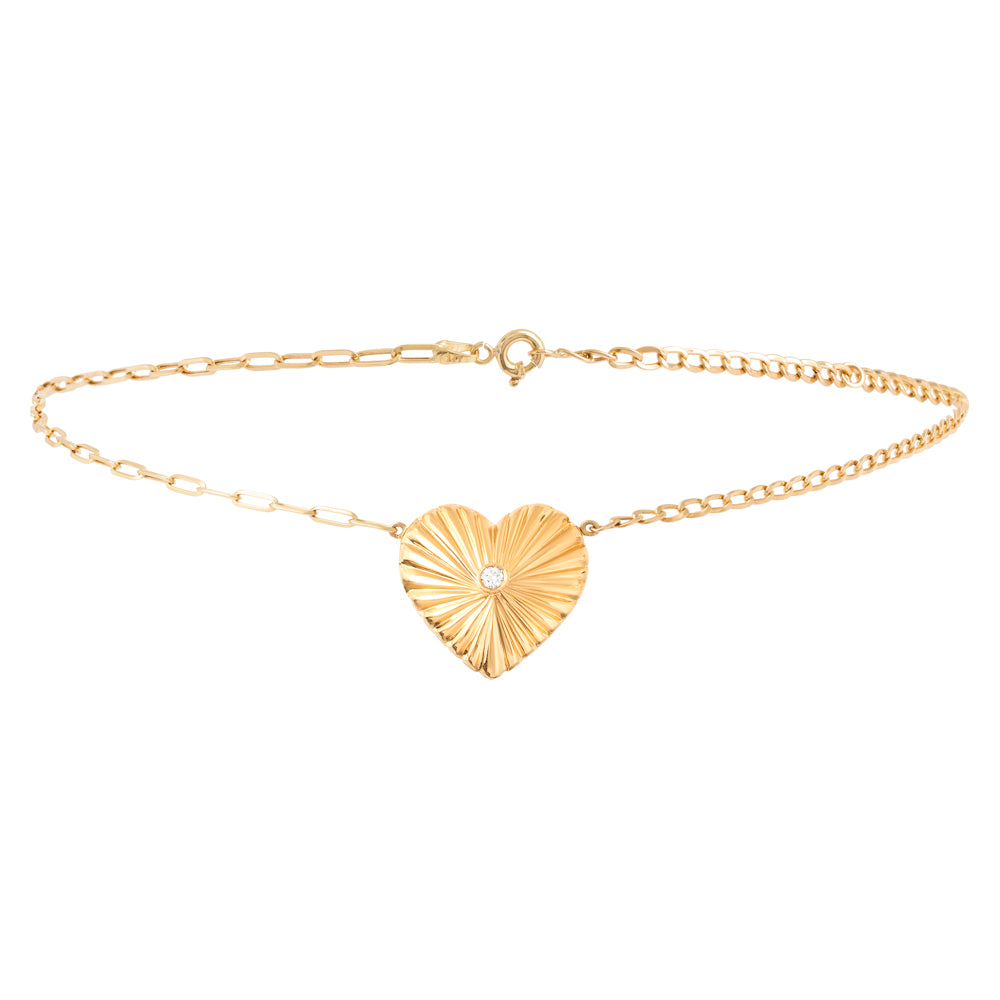 COLAR RELICÁRIO CORAÇÃO COM DIAMANTE