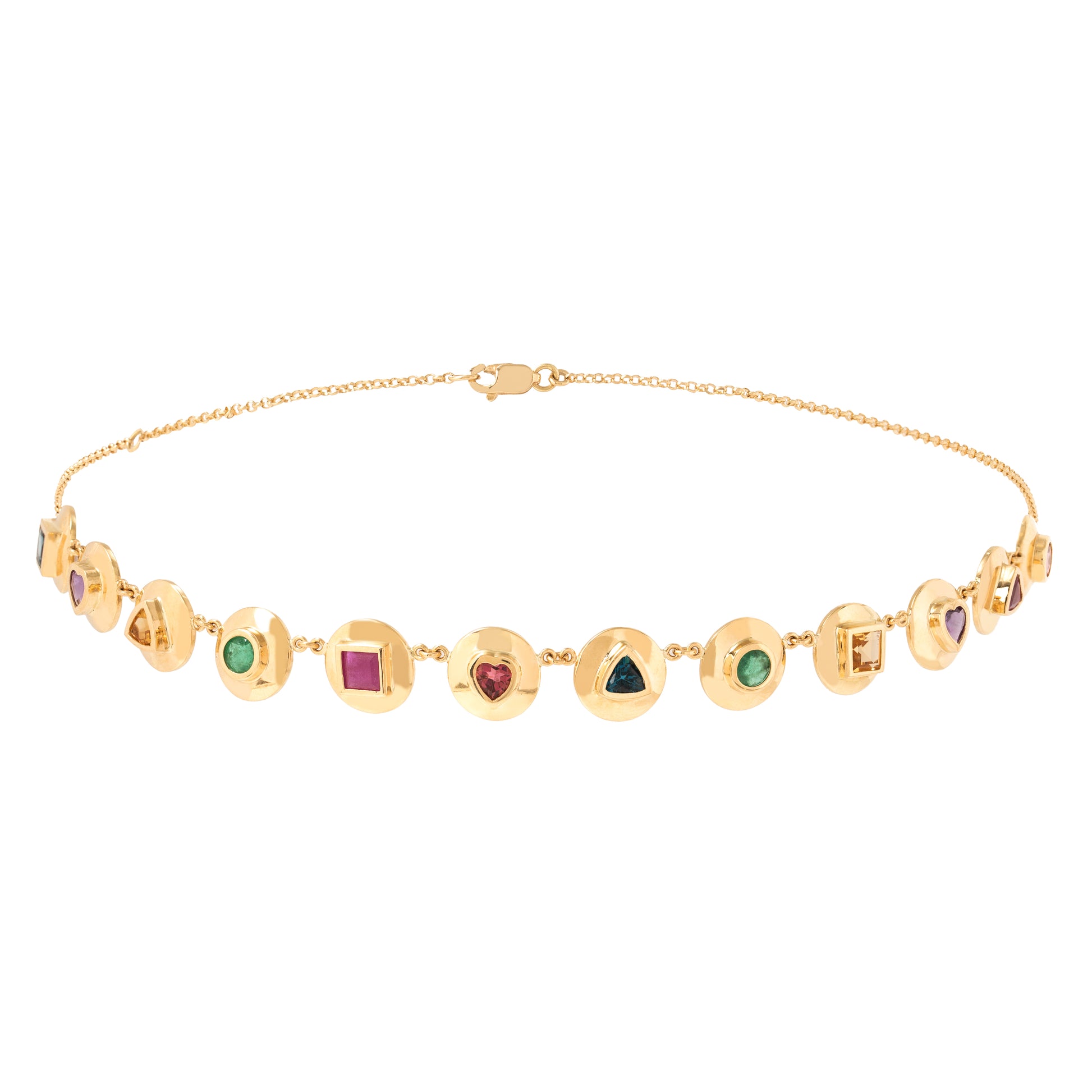 COLAR COM GEMAS COLORIDAS